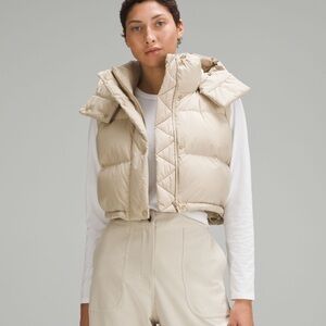 Tan Lululemon Wunder Puff Super Cropped Vest